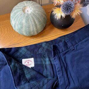 Brooks Brothers Flannel Lined Chinos/Khakis - Embroidered - Blue - Men's 32x30